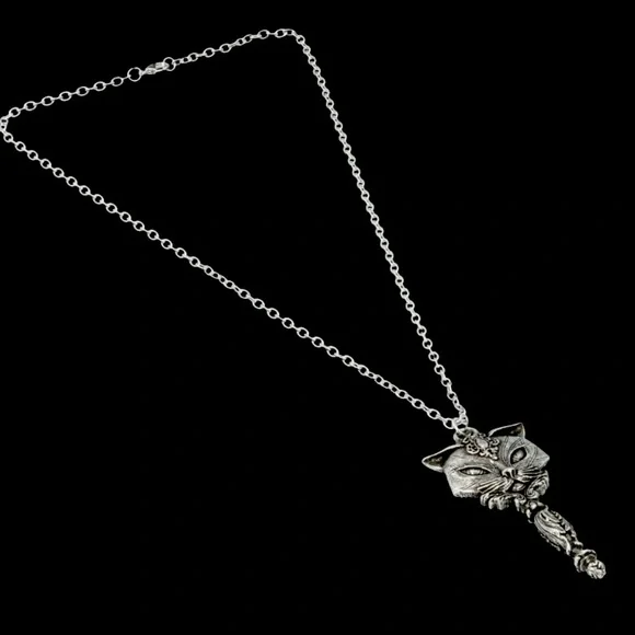 Alchemy gothic cat mirror necklace - Picture 4 of 5